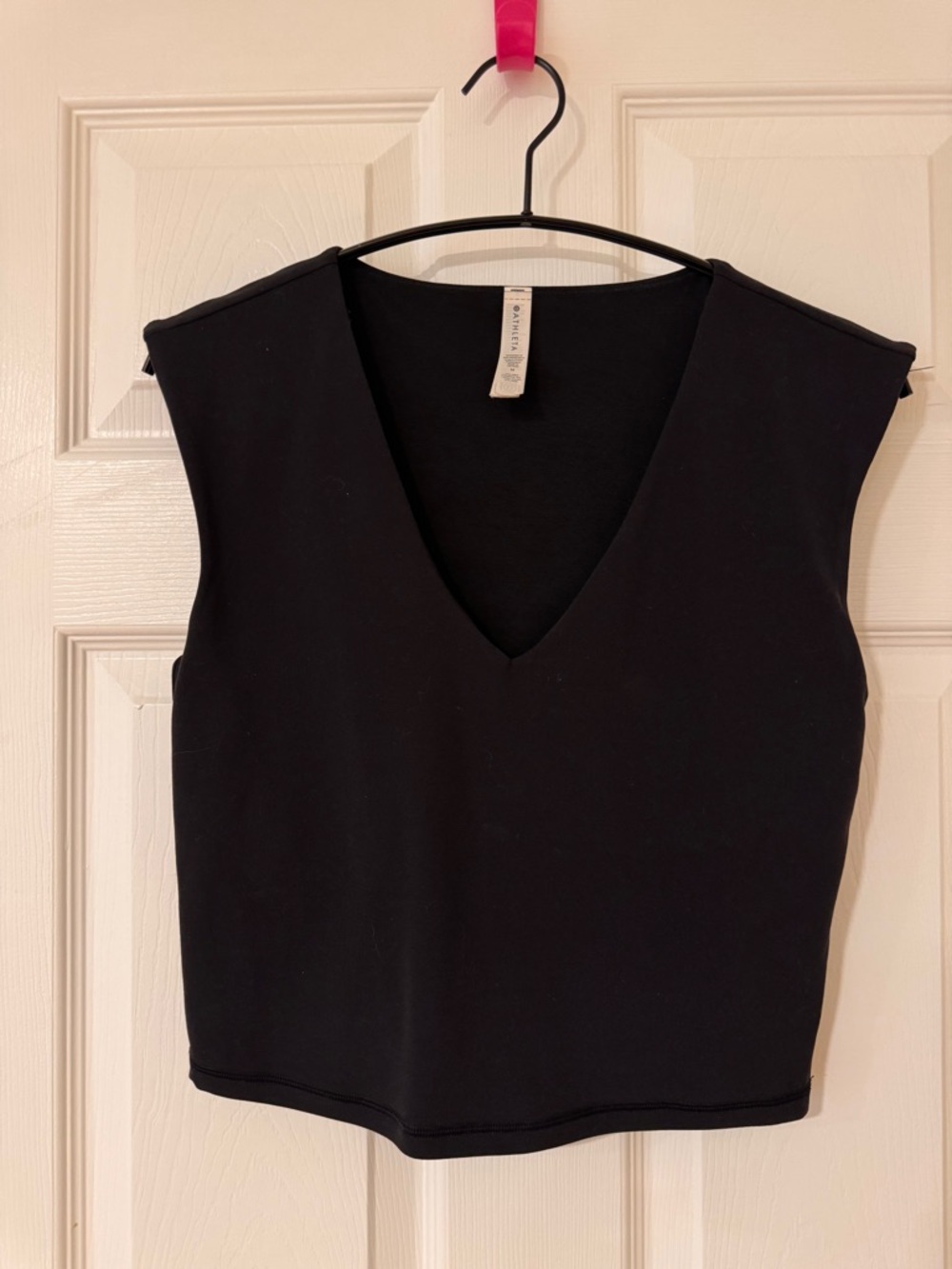 Athleta Black V-Neck Sleeveless Tank Top Size M